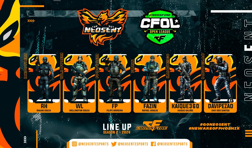NEOSENTeSports's tweet photo. 📷 NEOSENT IS BACK 📷
Após 4 anos inativa, a organização NEOSENT eSports voltará com força total no ano de 2024 e melhor ainda, no jogo em que começamos nossa trajetória!
#GoNEOSENT
#GoPhoenix
Siga-nos nas diversas redes sociais (@neosentesports) e fique por dentro das novidades. https://t.co/w0x8z83SZD