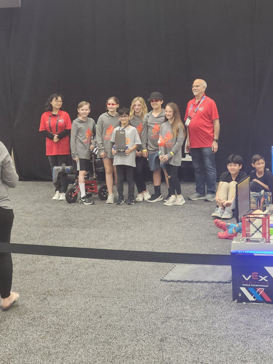 Team 821A is coming home from the VEX "Worlds" robotics competition with more hardware than they left with! Winners of the "Create" award. Congratulations, Ed White Satellites.