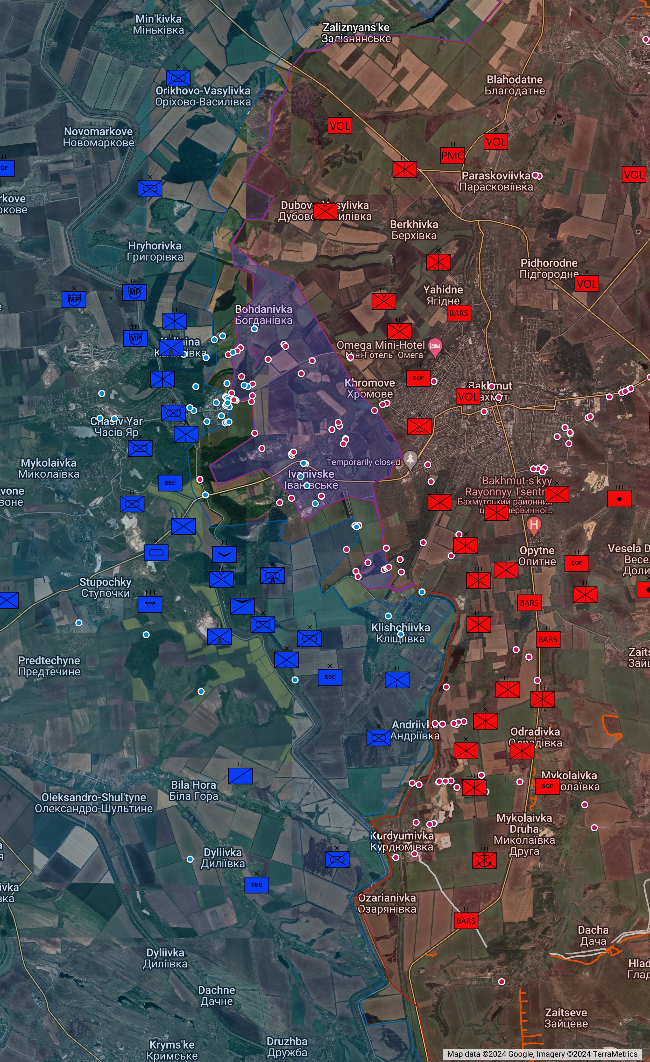 Bakhmut direction as of 3rd May 2024