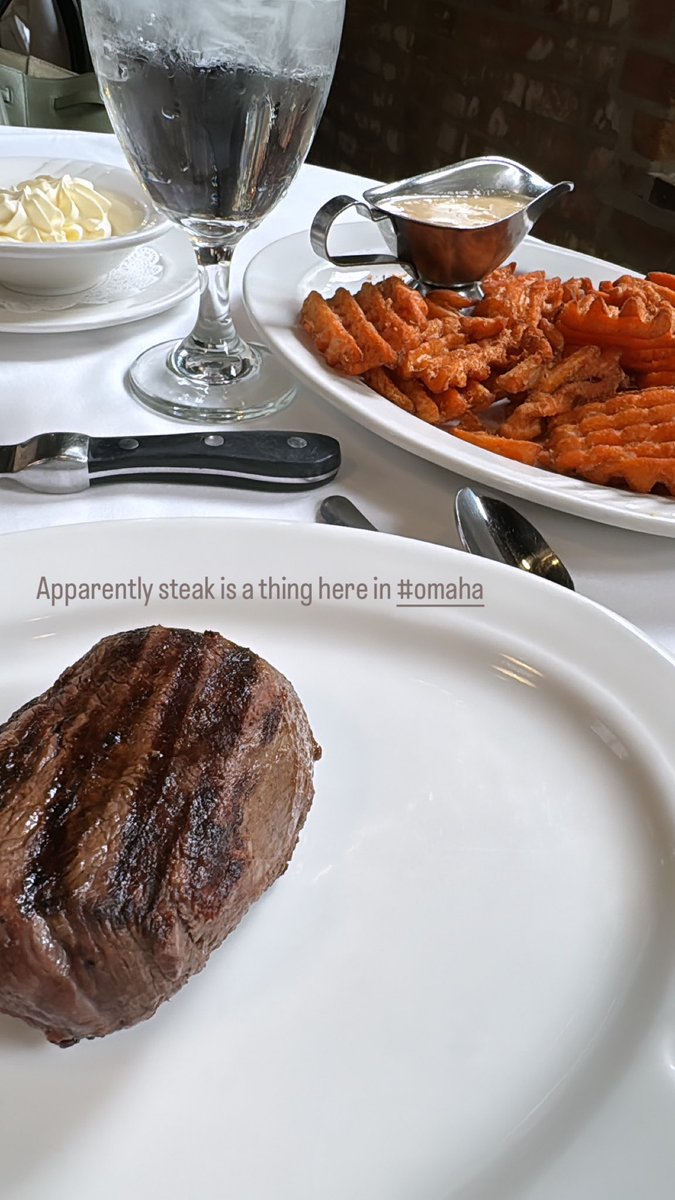 I’m in #omaha for the Berkshire Hathaway AGM. Eating steak. Drinking wine. Omaha is not bad!
