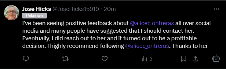 This is @alicec_ontreras Those followers are a botnet Alice is tweeting to Alice about Alice using Alice drones who do nothing but talk about Alice.