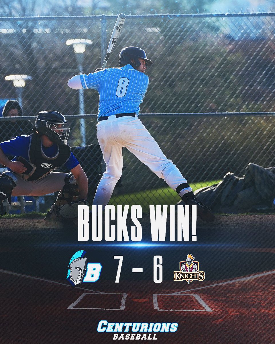 bucksccbaseball's tweet photo. Close splits today. LOTS of dingers. JRosa first two college home runs! @Evanurg with 2 more bombs. Great baseball games at the Windtunnel. #centurionsonthemarch https://t.co/XqYhVZ22Ba