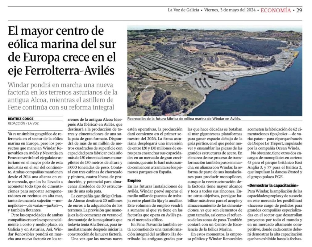 Artabra_e's tweet photo. El mayor centro de #eólicamarina del sur de Europa crece en el eje #Ferrolterra-#Avilés
Ni ley de costas ni na!
#Windar renovables(Avilés) y #Navantia(Fene) destrozaran el eje galaico-asturiano
@Teresaribera @mitecogob @AlfonsoRuedaGal @Xunta
https://t.co/UsN7XIHkXd https://t.co/ln2IDLTBij