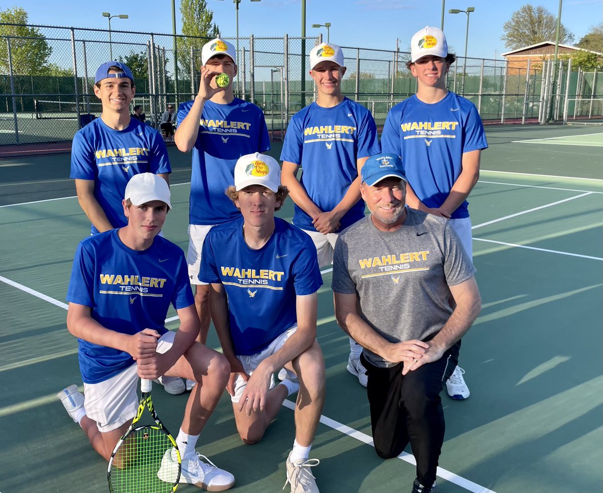 WahlertTennis's tweet photo. Regular season play is in the books finishing 13-1 after a 9-0 win over crosstown rival Hempstead to secure City Champs. IMPACT Player today was Roan Martineau ⁦@WCHS_Gleaner⁩ ⁦@iowahstennis⁩ ⁦@THsportsfeed⁩ https://t.co/MfcWHWXQX6