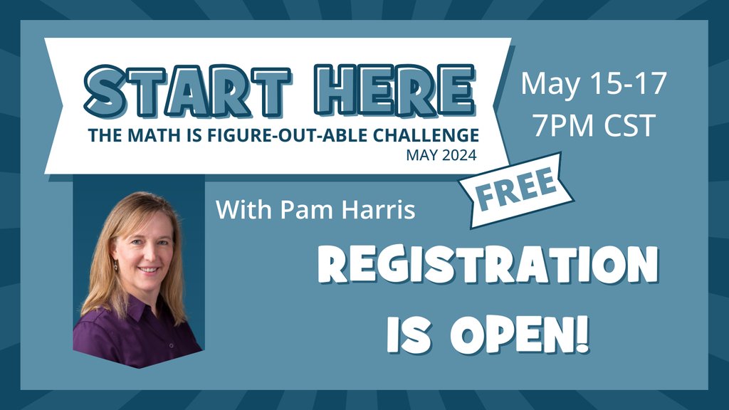 The well known Math is Figure-out-able Challenge is back and you're invited. We're sharing 4 routines - easy to use and a great way to move students who are used to mimicking steps into real math. mathisfigureoutable.com/challenge #MathIsFigureOutAble #MathChat #MTBoS #ITeachMath #MathEd