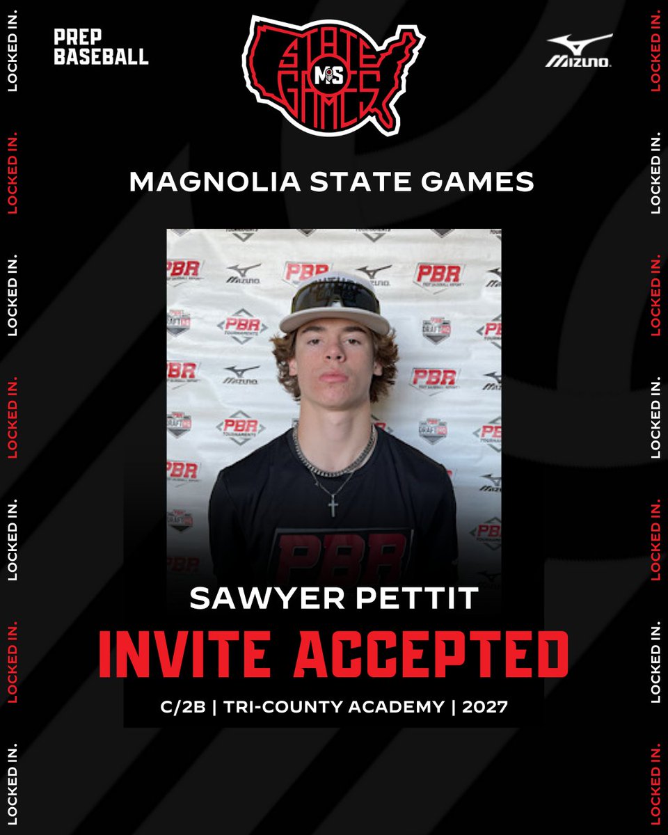 #MSMSG24: 𝗜𝗡𝗩𝗜𝗧𝗘 𝗔𝗖𝗖𝗘𝗣𝗧𝗘𝗗 🎟️ + 2027 C/2B Sawyer Pettit (@TriCountyBSB) is headed to the 𝐌𝐚𝐠𝐧𝐨𝐥𝐢𝐚 𝐒𝐭𝐚𝐭𝐞 𝐆𝐚𝐦𝐞𝐬 on June 18th-19th at @SouthernMissBSB. Request your invite below. ⤵️ 🔗: loom.ly/l7Dt4eg // @SawyerPettit