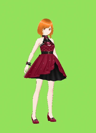 Ponita&cuteガールズ合唱団、新作に向けてメンバーを3D化してみましたさぁたんさん→赤いドレス凛さん→紺のドレスponita→金のドレス 