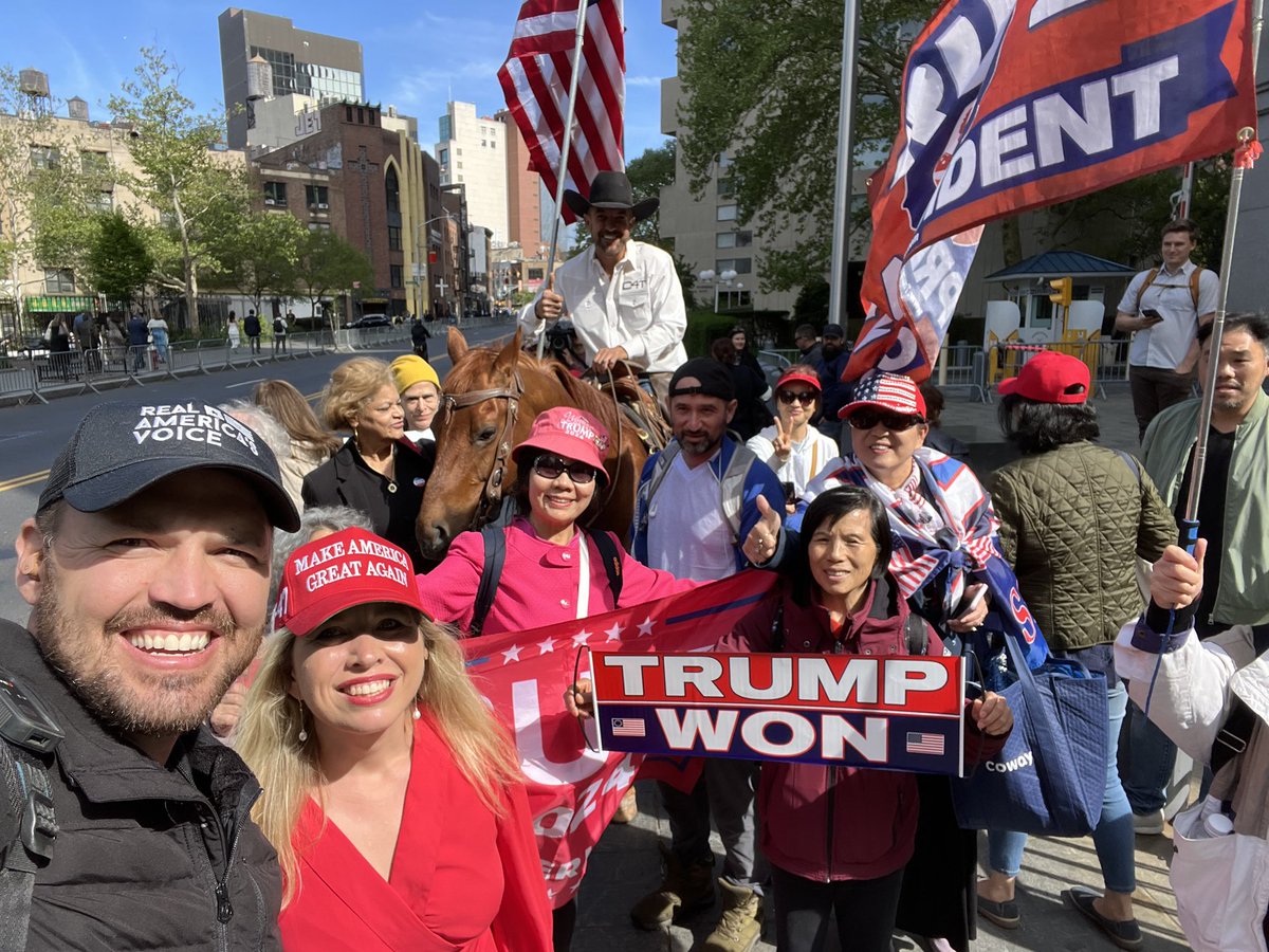 Always a blessing to stand with Trump supporters. This was right outside the courthouse just before Trump drove by and gave us the thumbs up!