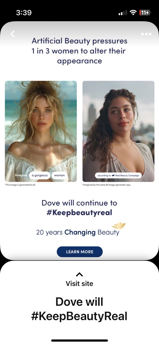 If they're both generated by ai then literally whats your point? @Dove #keepbeautyreal #fuckai