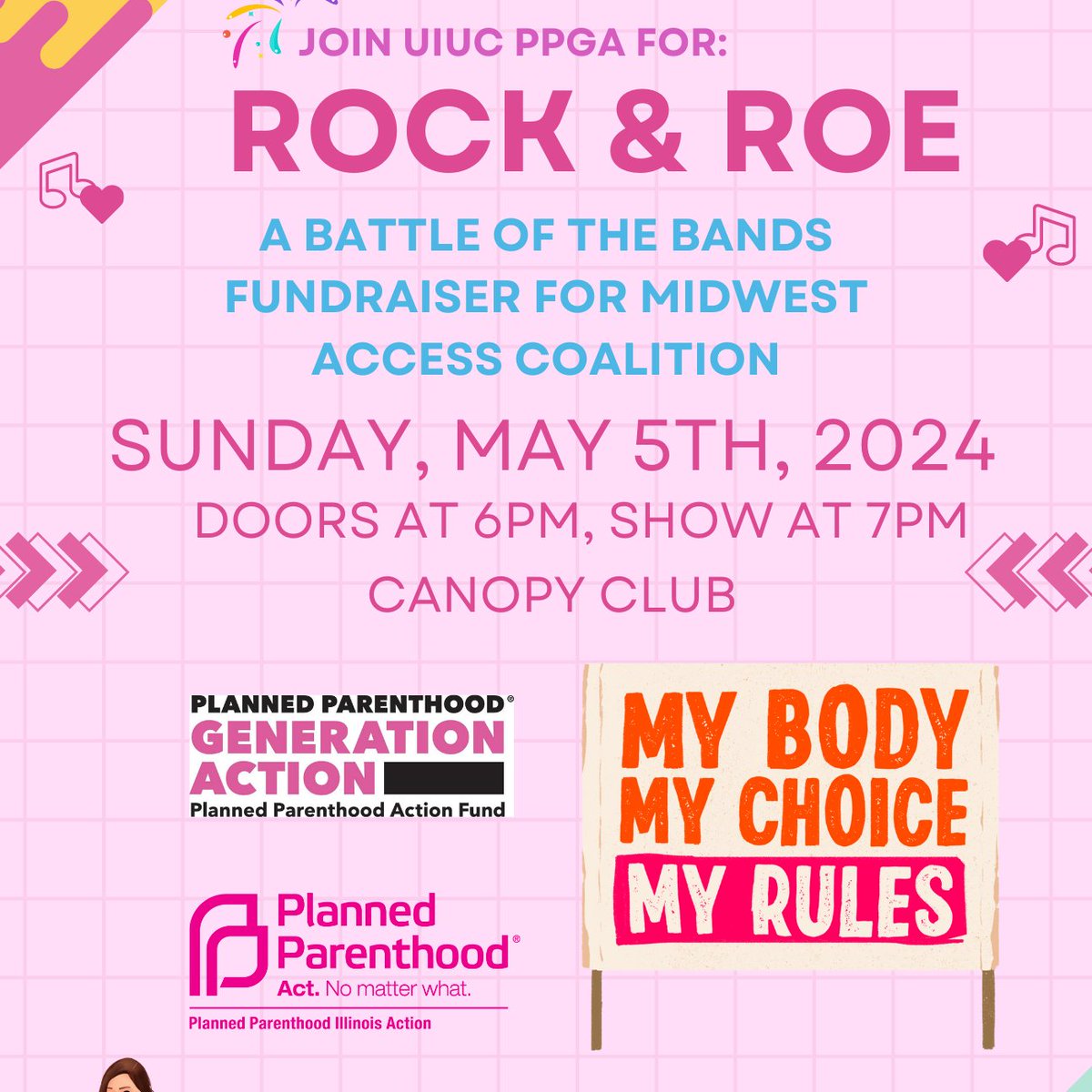⚔️💕 LAST CALL for this Sunday's Battle of the Bands!! Rock & Roe under the Canopy with Planned Parenthood Generation Action. The Meantime, No Comment A Cappella, Ritika, plus Jenicka + Sara all battle it out for the cause! 7pm/18+ 🎫 hive.co/l/cc-rockandroe