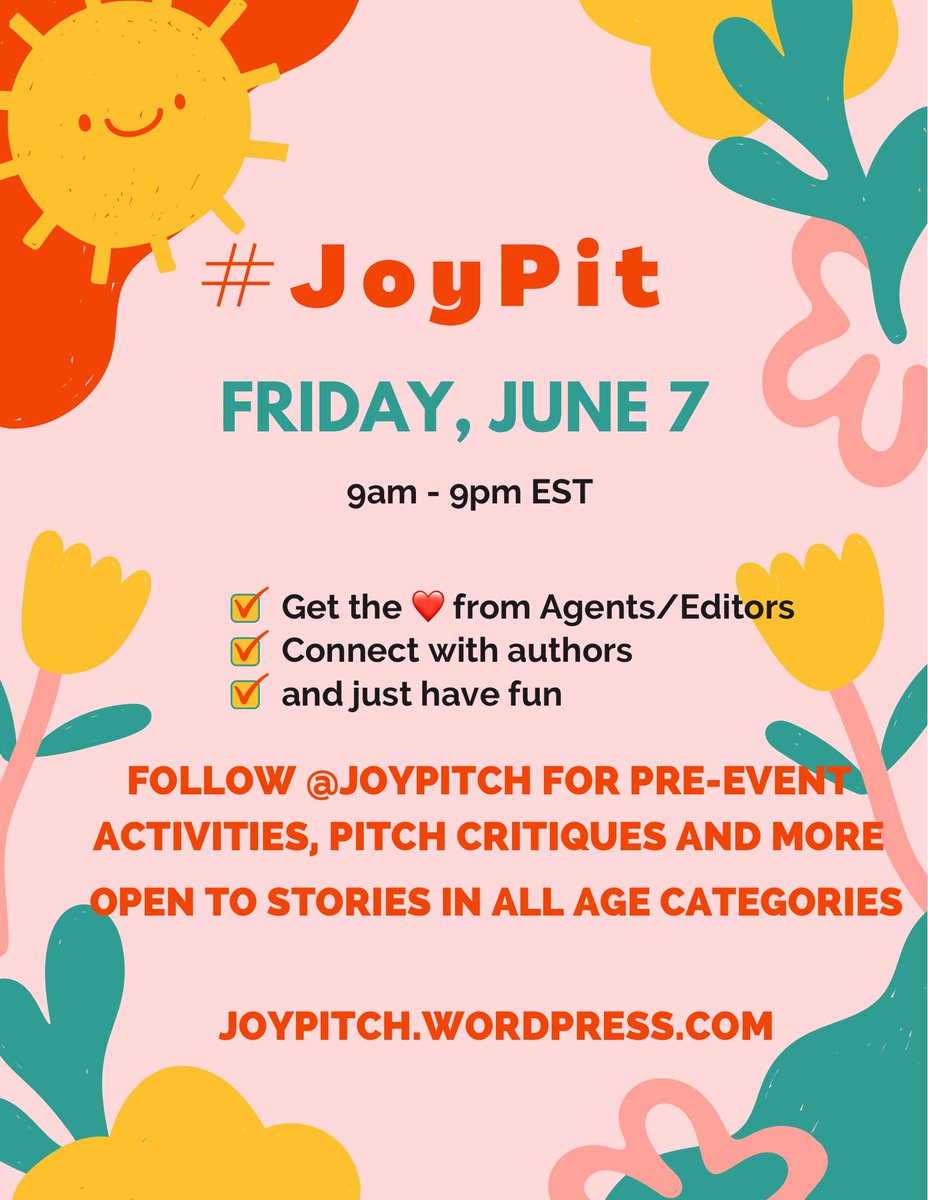 We are a month away for #JoyPit … And very soon we’ll be starting pre-pitch events… So stay tuned for more info… And spread the word… #amquerying #WritingCommunity