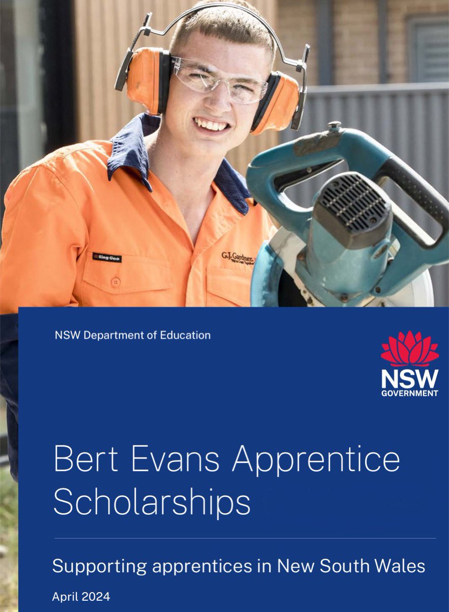 2024 Bert Evans Apprentice Scholarship applications now open. 150 successful applicants will receive a $5,000 scholarship annually for 3 years, totalling $15,000. NSW apprentices facing hardships should apply by 31 May to get the financial help they need. education.nsw.gov.au/news/latest-ne…