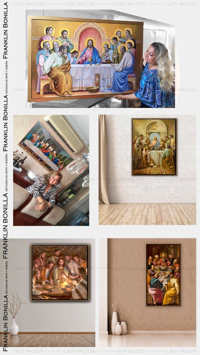 ladysaltosm's tweet photo. Eleva la decoración de tu hogar con éstas preciosas obras personalizadas de la Última Cena. 🖼️🍷 Son cuadros pintados al óleo, bajo pedido y a la medida de tus espacios 💫 

#YoQuieroUnCuadroAsí #ÚltimaCena #Arte 🎨✨ 

¡Contáctame https://t.co/gXAlTziCwC 📲

#LadySaltos https://t.co/pOTb4UoR2Q