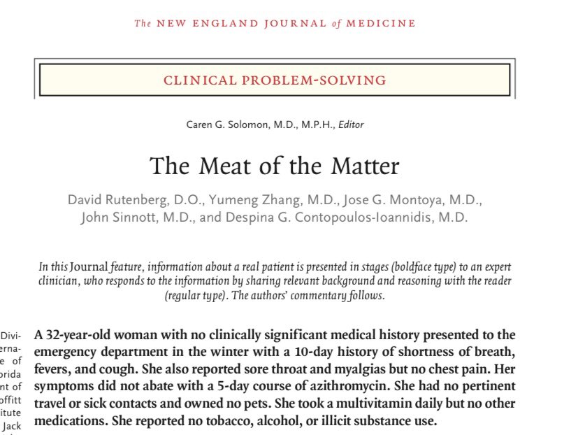 Glad to share that our case report is out at @NEJM. 🌟🌟🌟During my training, my favorite weekday was Thursday because I got to read the interesting cases in NEJM! I feel so fortunate to share our case to the world! It was a great team effort between @USFHealthMed @StanfordMed