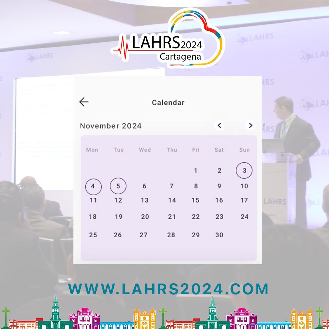 📣📣El congreso #LAHRS2024 está de vuelta y será épico! 📅 3, 4 y 5 de noviembre 📍 Cartagena de Indias 🇨🇴 3 días de inmersión total en los últimos avances en electrofisiología cardíaca AGENDA LA FECHA!!! 🫵🏾 Para más información y registro: lahrs2024.com