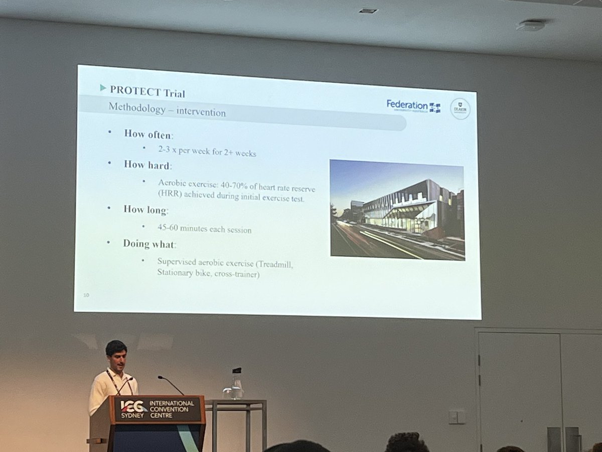 jrawstorn's tweet photo. @DeclanHennessy2 sharing great pilot data from the PROTECT pilot rct. Exercise prehabilitation is safe + feasible for lower risk people awaiting surgical cancer treatment but a larger trial is needed to determine effectiveness.
@DeakinIPAN @deakinresearch @WAAHSC
#ESSA24 #RTP24 https://t.co/BkzYs38l5d