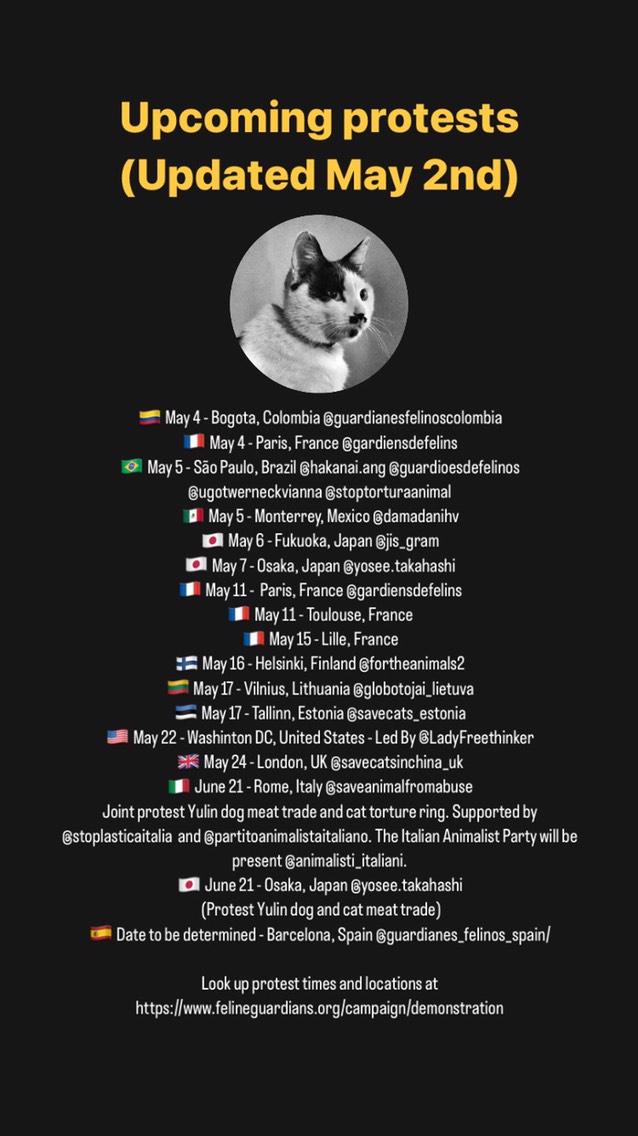 felineguardians's tweet photo. Upcoming protests! https://t.co/wpB4kcCgRN