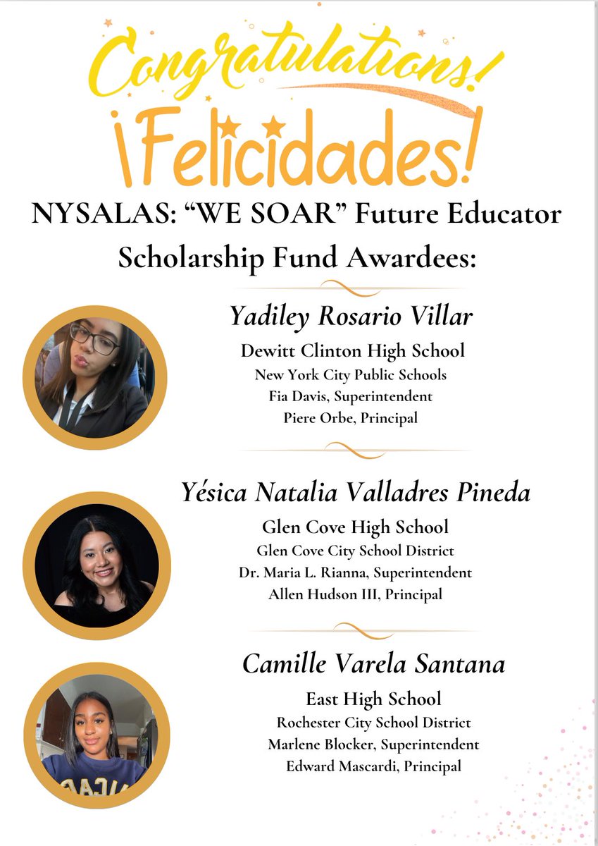 Congratulations to Camille Varela Santana on her NYSALAS “We Soar” Future Educator Scholarship! <a href="/NYSALAS/">New York State ALAS</a> <a href="/rcsdbewl/">rcsdbewl</a> <a href="/EastEpo/">East EPO</a> <a href="/maycanitza/">MP</a>