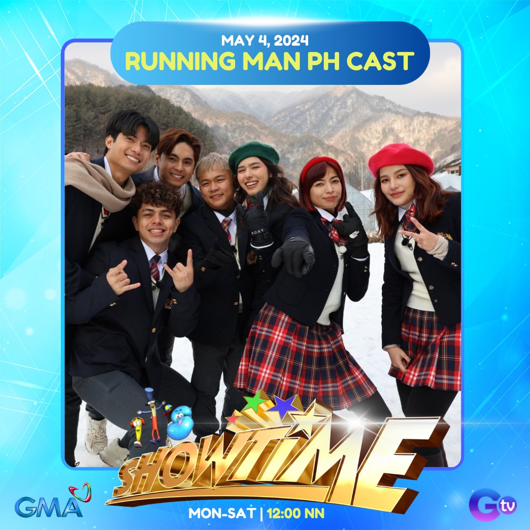 Madlang Kapuso! Bibisita ngayong Sabado ang cast ng Running Man Philippines! Abangan sila mamaya sa #ItsShowtime! ❄️