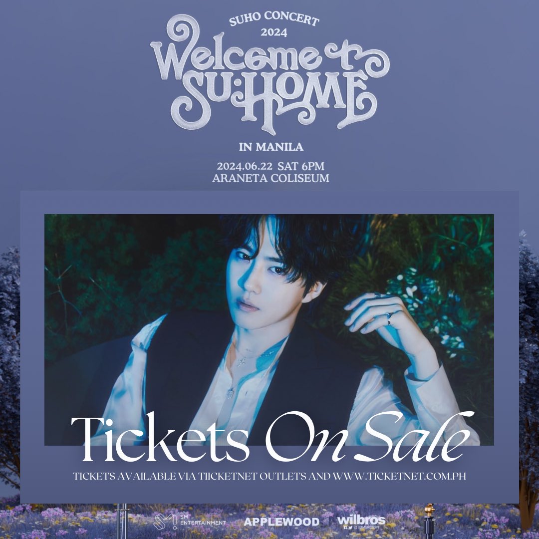 Set your alarms! ONE HOUR TO GO before tickets to the 2024 SUHO CONCERT <SU:HOME> IN MANILA go on sale at 12PM today via TicketNet outlets and online: ticketnet.com.ph/event-detail/2… 🎫

#SUHOMEinMANILA at The Big Dome on June 22, 2024!

#SUHOinMANILA @WilbrosLive