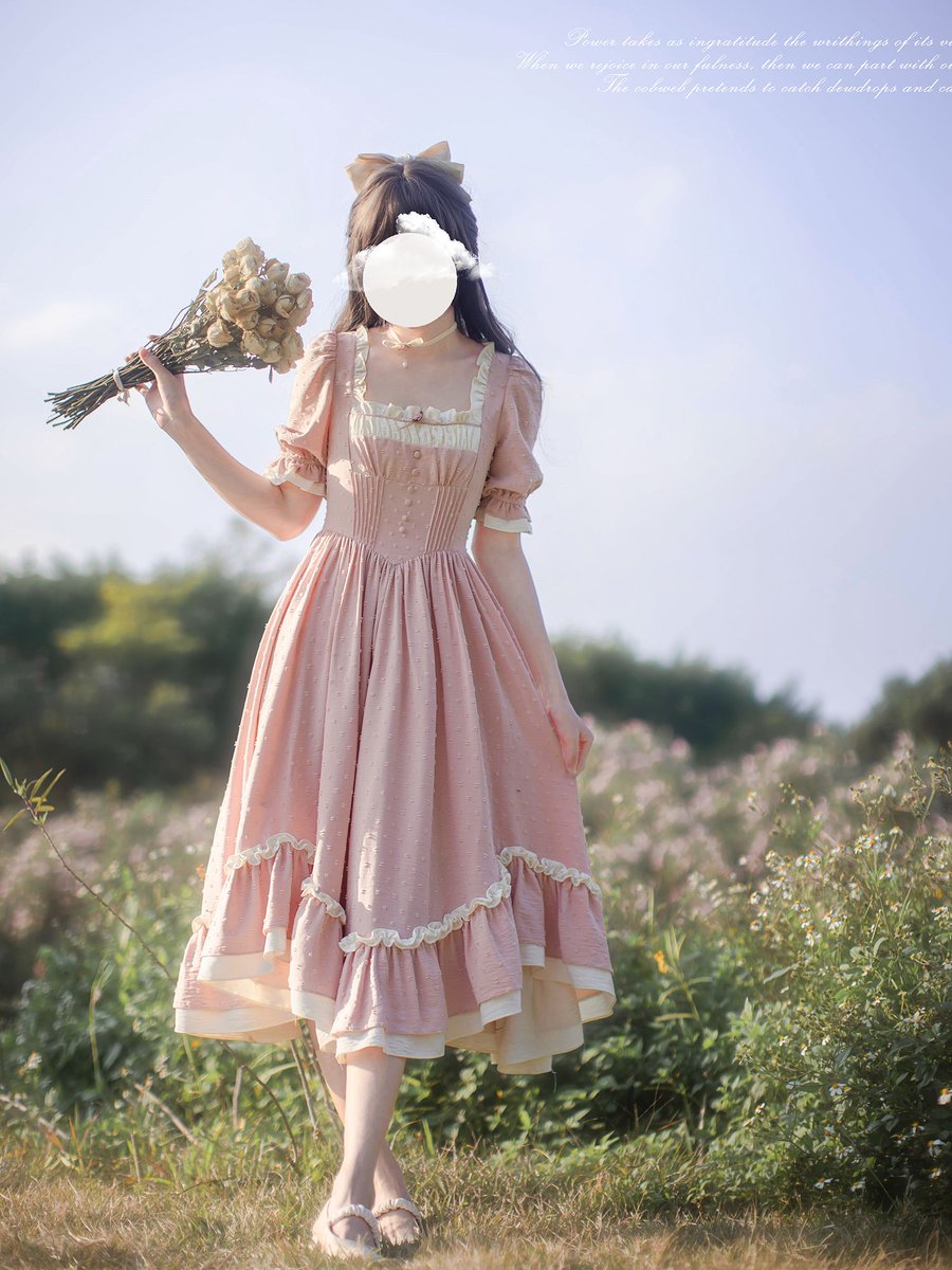 melty フリルエプロンワンピース pium ピンク chocolate