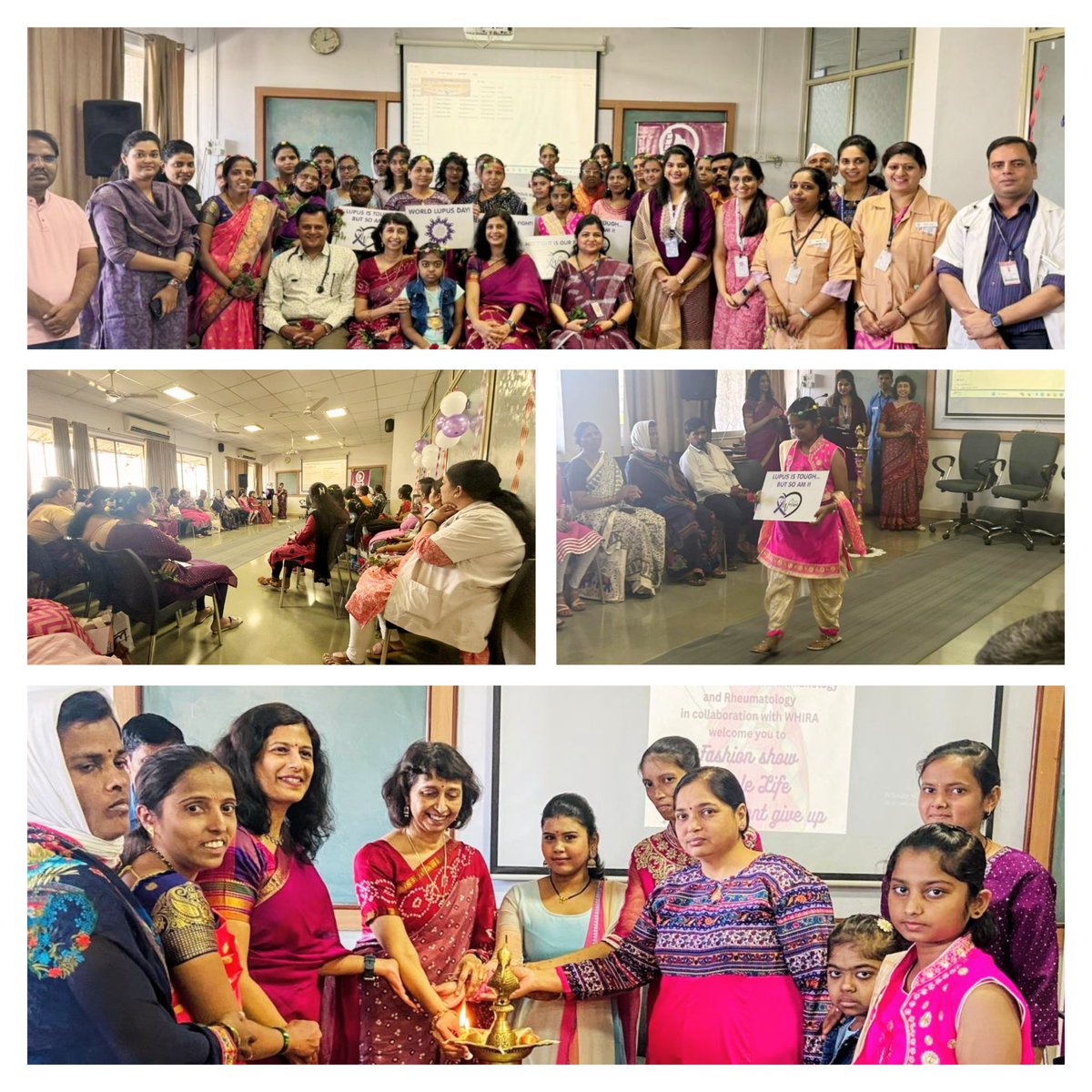 Lupus Awareness program, BVP, Pune. Fashion show - pretty girls in 🩷 and 💜 stole our hearts; a talk on Diet in Lupus. Their stories, left us teary eyed, yet with hope and self motivation. You all are fighters. Stay strong!
#LupusAwarenessMonth #Rheumtwitter