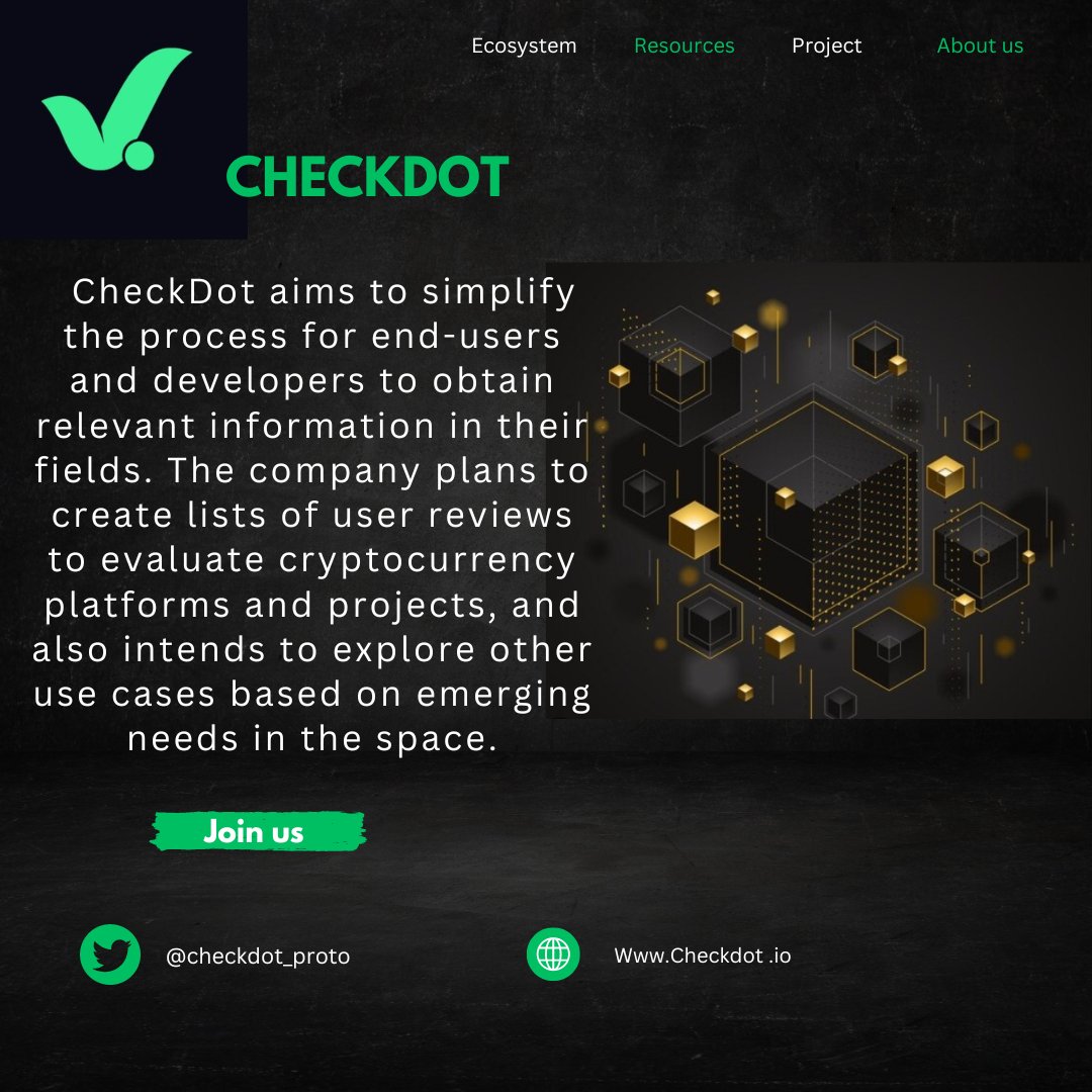 Here comes the future of decentralized finance:
Check out @Checkdot_proto

#CheckDot aims to simplify the process for end-users and developers to obtain relevant information in their fields. #Ai $CDT

👇