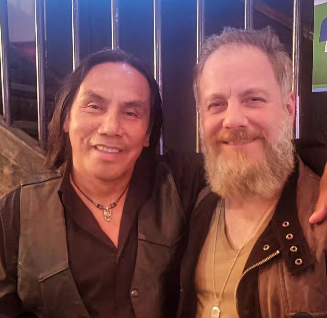 realgeraldauger's tweet photo. It was great seeing my brother and good friend Jimmy Reid as he came through town with the Mathew Good Band at The Palace Theater ๐๐ค @jamesmarshallreid. It was a great concert!! ๐ #Creator #healingenergy #mathewgoodband #jimmyreid #geraldauger #yyc #livingthedream https://t.co/cS52z7Ivy1