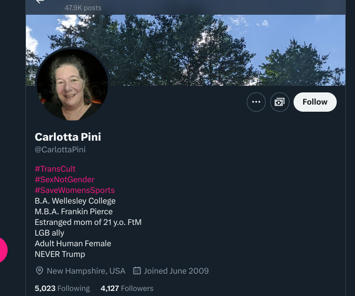 @CarlottaPini is a trash woman, who does not even accept their own child. 
She's out here trying to make everyone else look bad, because we actually care about human beings, and accept people for who they really are.
#TransLivesMatter #TransWomenAreWomen #TransMenAreMen