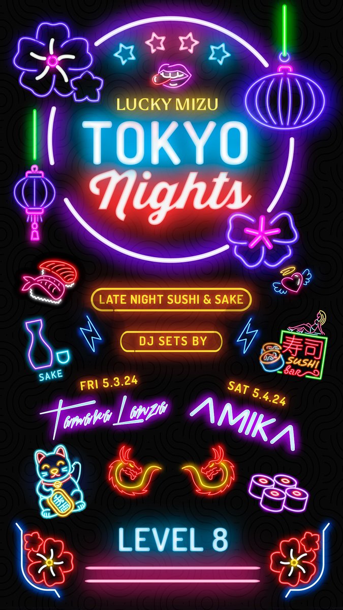 tamaraclanza's tweet photo. Back at Lucky Mizu @ LEVEL8 tonight!

Sushi, Sake &amp; Disco! 🍣 🍶 🎶 
Come get groovy with me!

You can RSVP here:
https://t.co/ofHHKIzaCO

See you soon!

#DJTamaraLanza #TokyoNights #LuckyMizu #Level8 #Level8DTLA #DiscoNight #AllAboutDisco #DTLA #LosAngeles #CA #TamaraLanza https://t.co/a7JHAanSnF