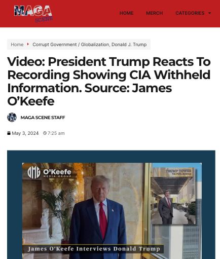 📌MAGA Scene 🇺🇸 Video: President Trump Reacts To Recording Showing CIA Withheld Information. Source: James O’Keefe magascene.us/video-presiden… @realDonaldTrump @ScottZPatriot @OKeefeMedia @JamesOKeefeIII @MAGA_Scene Truth, X, & IG