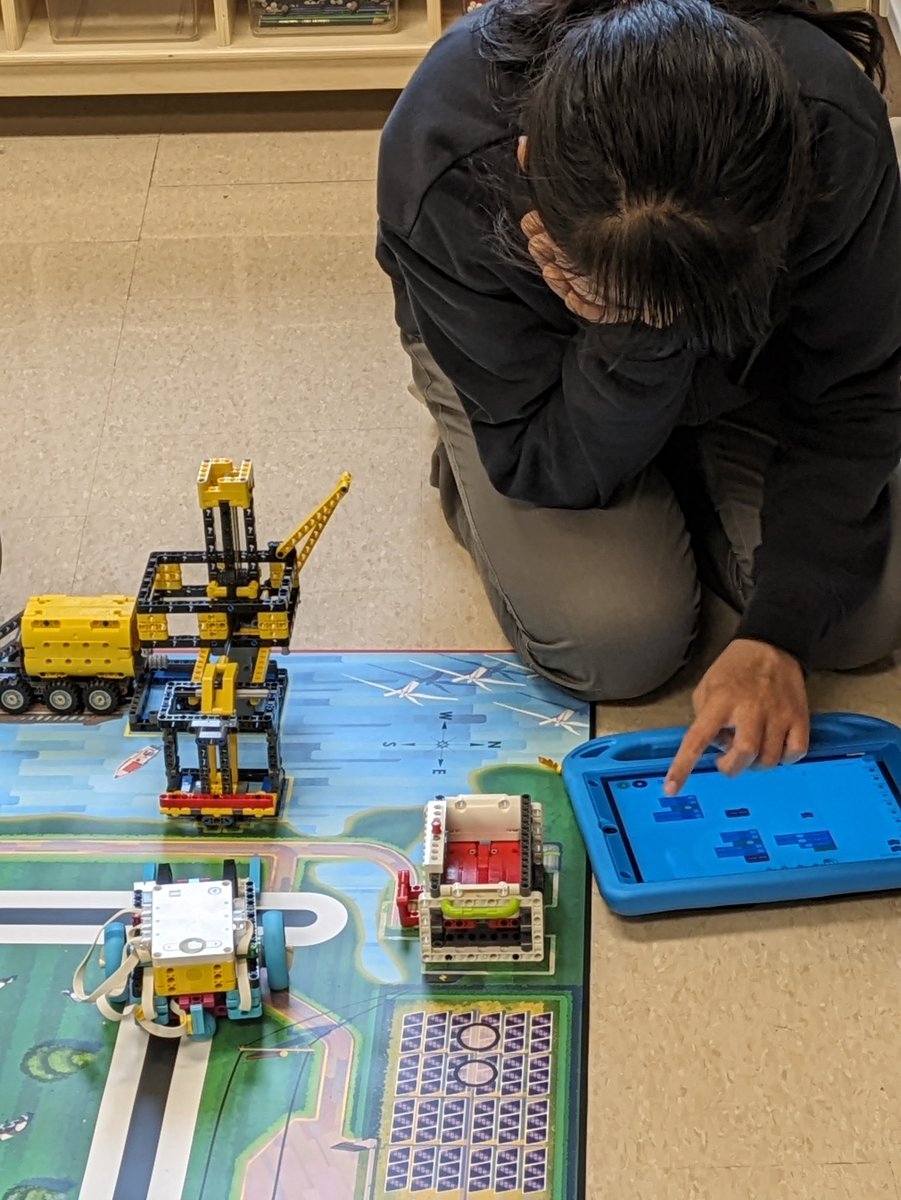 StGregoryCA's tweet photo. The gr.5/6 P class was working hard in the LLC today. They have started the coding and debugging process of their robotic vehicles. @CAD_ycdsb @YCDSB @CarmelaRaspanti https://t.co/LhyxRUGyBR