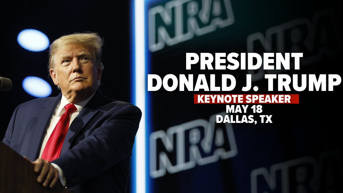President Donald J. Trump🤝NRA Members Fighting for Freedom Every Day! We are excited to hear from President Trump in Dallas on Saturday, May 18th! How you can attend⬇️ nraam.org/events/2024-ev…