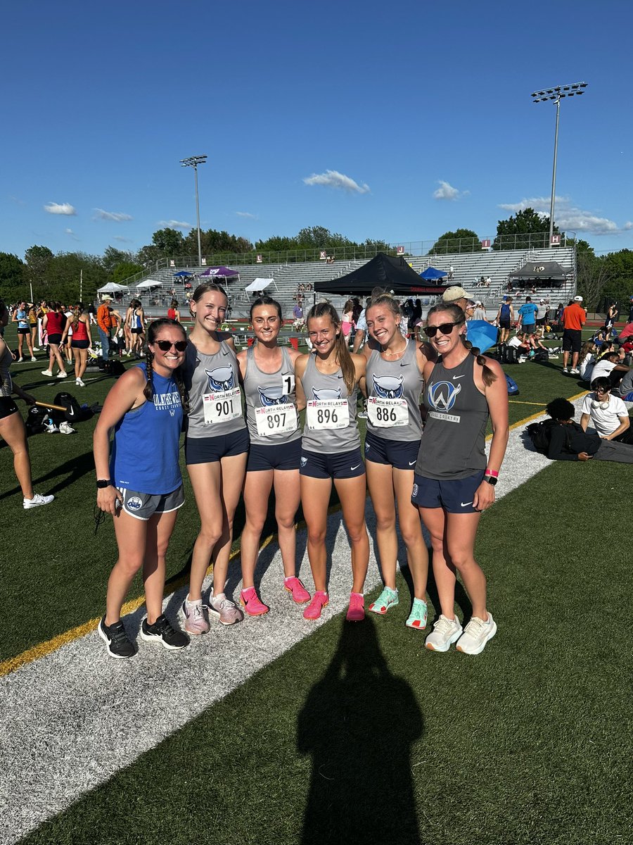 OWTracknField's tweet photo. New team, same result. The state record falls again. Owls take 1st in the 4x8 https://t.co/dE5qe1qRUI