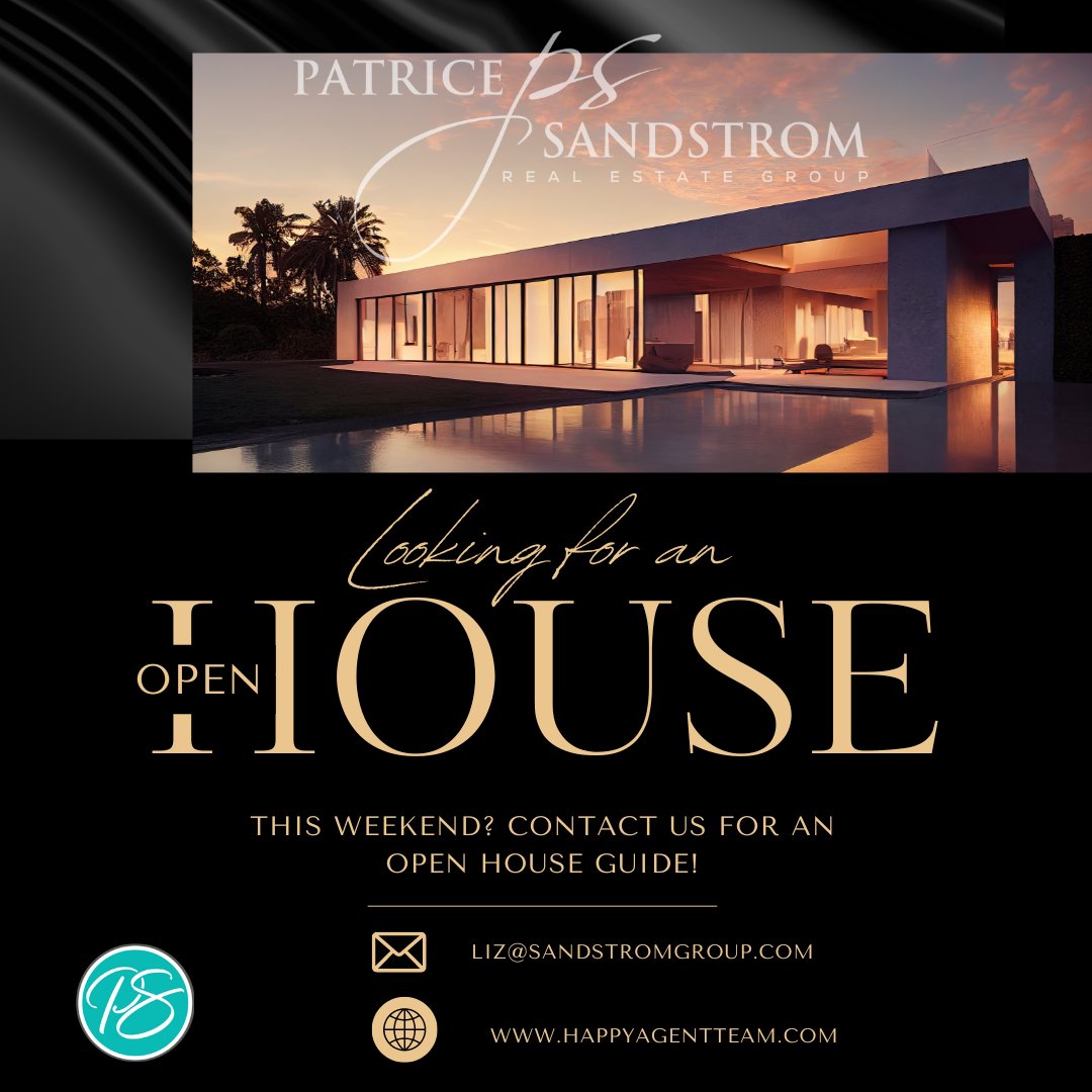 Looking for an Open House 🏠❤️ this weekend? Save time and Reach out to Liz for an Open House Guide 📝 to this weekend's Open House Opportunities
📩 Liz@sandstromgroup.com

#happyagentteam #bayareaspecialists #weloveourclients #welovewhatwedo #welovereferrals #whodoyouknow…