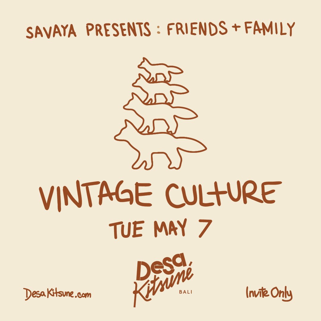 Bali 🇮🇩 See you next Tuesday for Savaya Friends & Family at Desa Kitsuné 🦊 Looking forward to it!