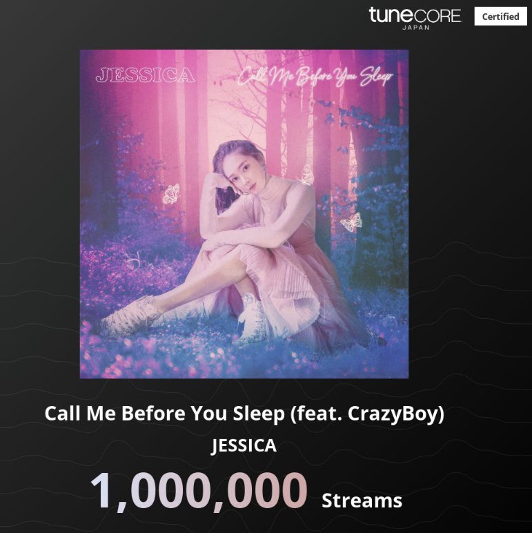 JESSICA (feat. CrazyBoy from EXILE 3rd generation J-Soul Brothers) achieved 1 million streaming!!! 100만 스트리밍 달성!!! 100万回ストリーミング達成!!! linkco.re/TVeRx8Ru