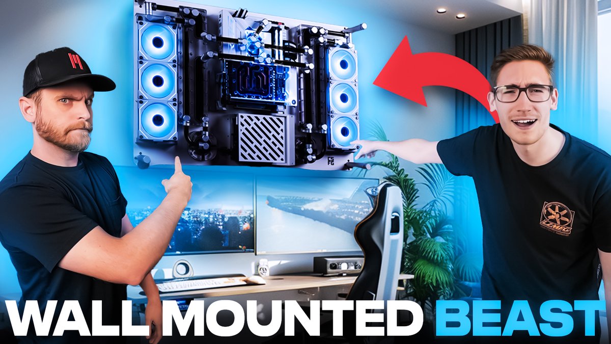 WE DID IT! New video is up. This was an insane wall-mounted watercooled PC build order we received from a customer and.... lets just say you're not gonna want to miss this one...
