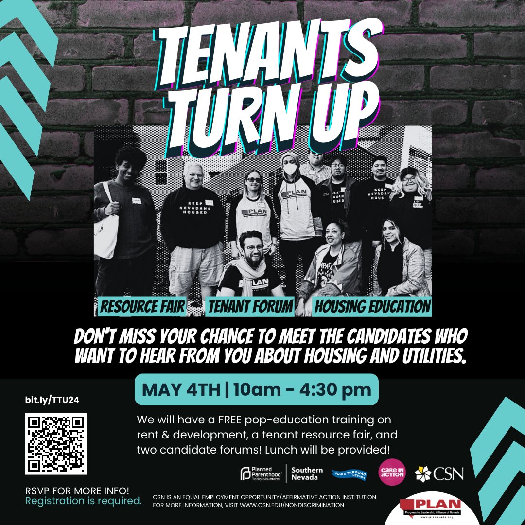 🚨Attention Tenants! NHJA partners are hosting a community candidate forum! This is your chance to meet w/ candidates from #NVleg, city council, and county commission and hear their commitments to housing! #TenantsTurnUP ​​👉 bit.ly/TTUNV