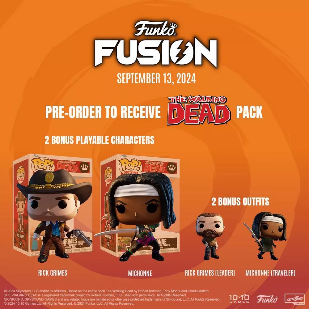 The preorder bonus for Funko Fusion (PS4PS5/Xbox/Switch) now includes MacReady (Eddy Variant) alongside The Walking Dead pack featuring Rick Grimes and Michonne, and with bonus outfits. Preorder your copy now! 📦 Amazon: amzn.to/3wiMS2e ⚡️ Best Buy:…