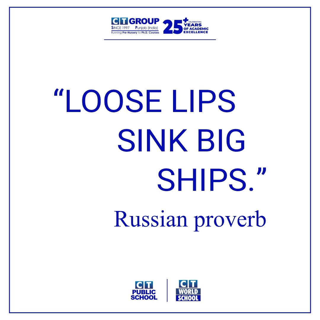 Ever heard the Russian saying, 'Loose lips sink big ships'? It's a friendly reminder that what we say matters. So, let's watch our words and keep those big lips afloat! #ctgroup #morningpost #ctu #ctps #ctw #teamct #ctians #ctfamily