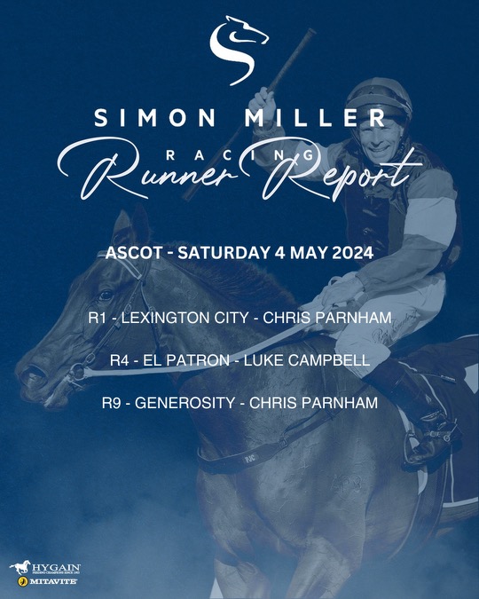 We have three horses hitting the track today at #Ascot, good luck owners! 👌 #SimonMillerRacing