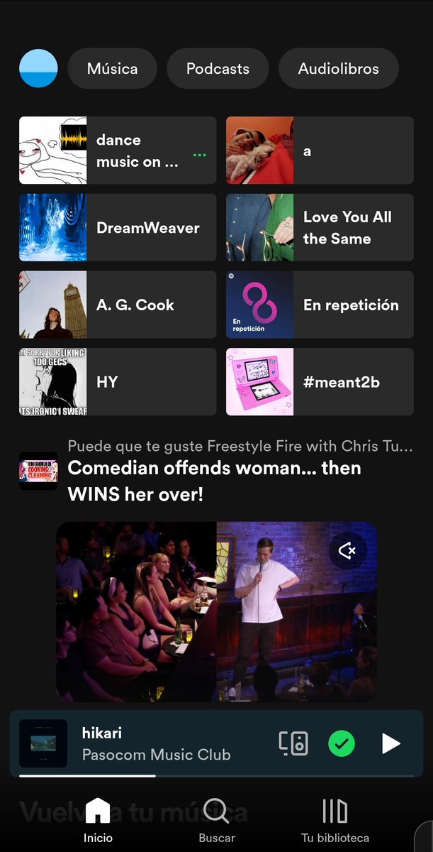 why did i just get recommended a standup clip on spotify hello