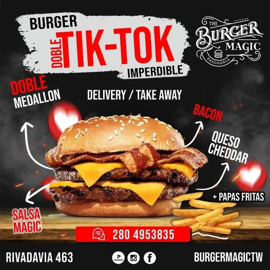 #Publicidad BurgerMagic | Pasión por las Hamburguesas Pedi tu burger AQUI ! bit.ly/3Lez9ww o al 0280 495-3835 Rivadavia 463, Trelew facebook.com/BurgerMagicTW