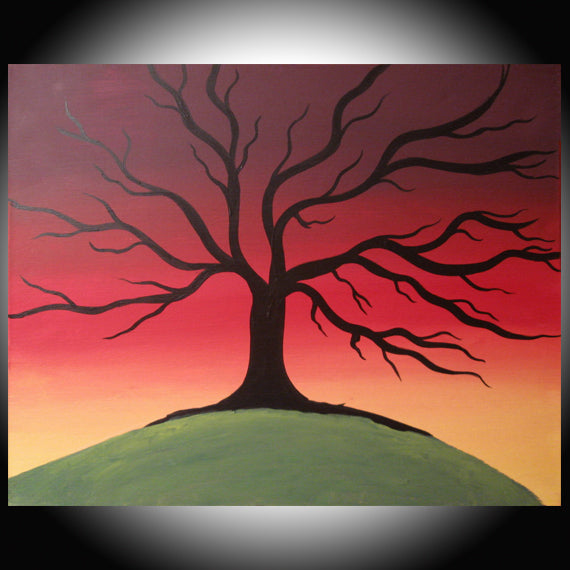 tree art painting  ' Rainbow Tree ' countryside paintings tuppu.net/1a3cacee #original #painting #TreeOfLife