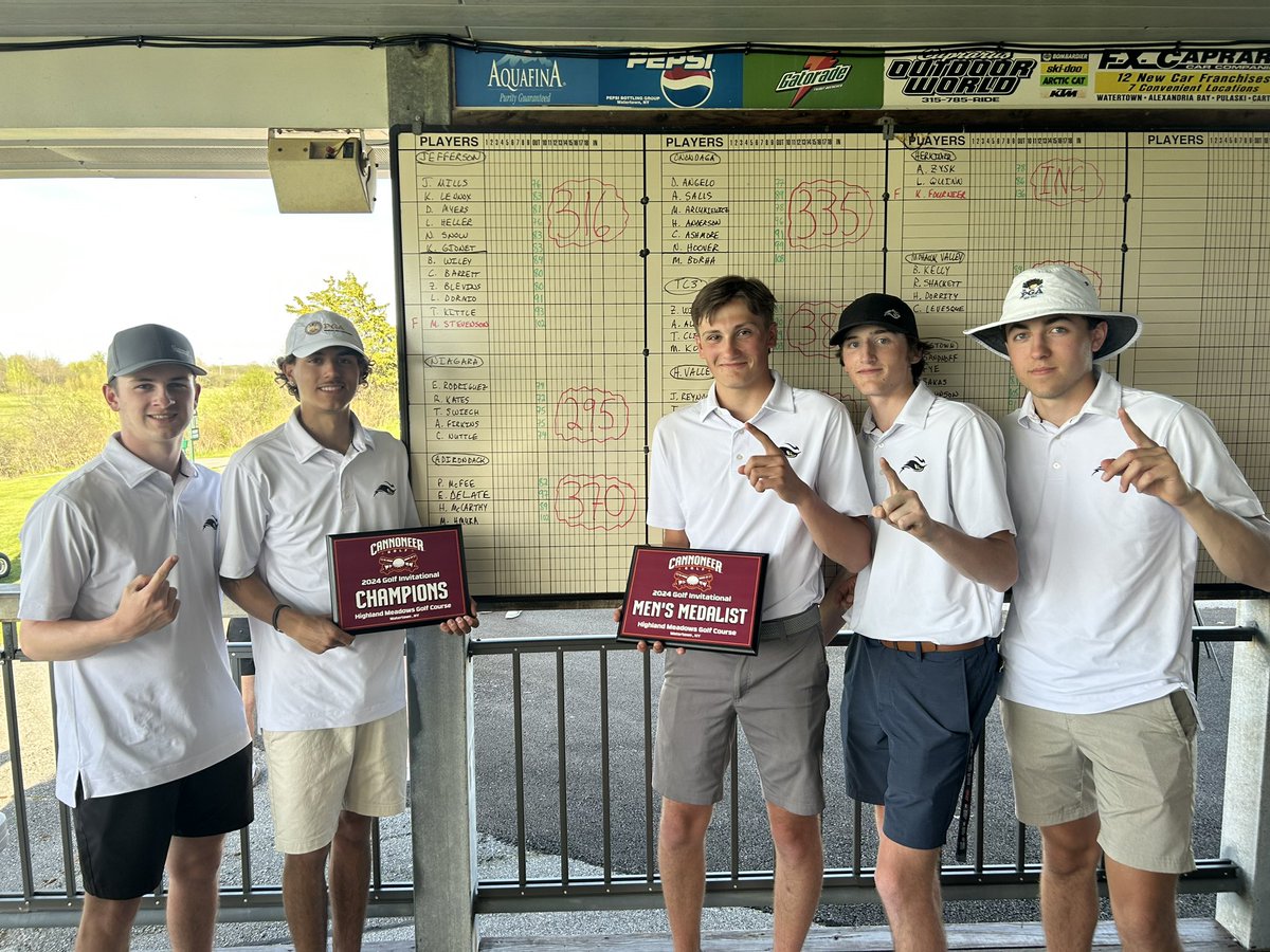 <a href="/NCThunderwolves/">SUNY Niagara Thunderwolves</a> Golf breaks the <a href="/NJCAAReg3/">NJCAA REGION 3</a> Single Round Team Score Record firing 295 to claim all Top 5 Spots and win the Cannoneer Invitational.  
Ryan Kates - 72 Medalist
Charlie Nuttle - 74 T2
Eliel Rodriguez - 74 T2
Teddy Swiech - 75 T4
Adam Firkins - 75 T4 
#RollWolves