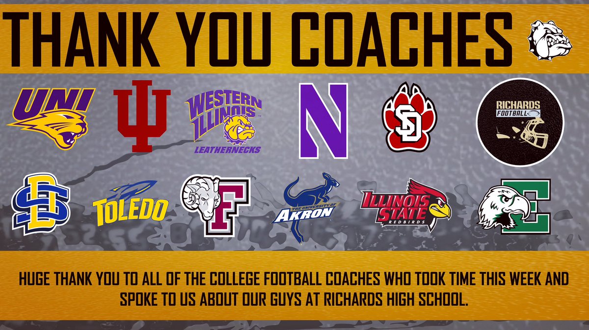 Busy week at the Dog House! Special thanks to all the college coaches for taking time this week to recruit our guys at @HLR_FOOTBALL. #NONEBETTER #BULLDOGTOUGH 🏈🐶🐾