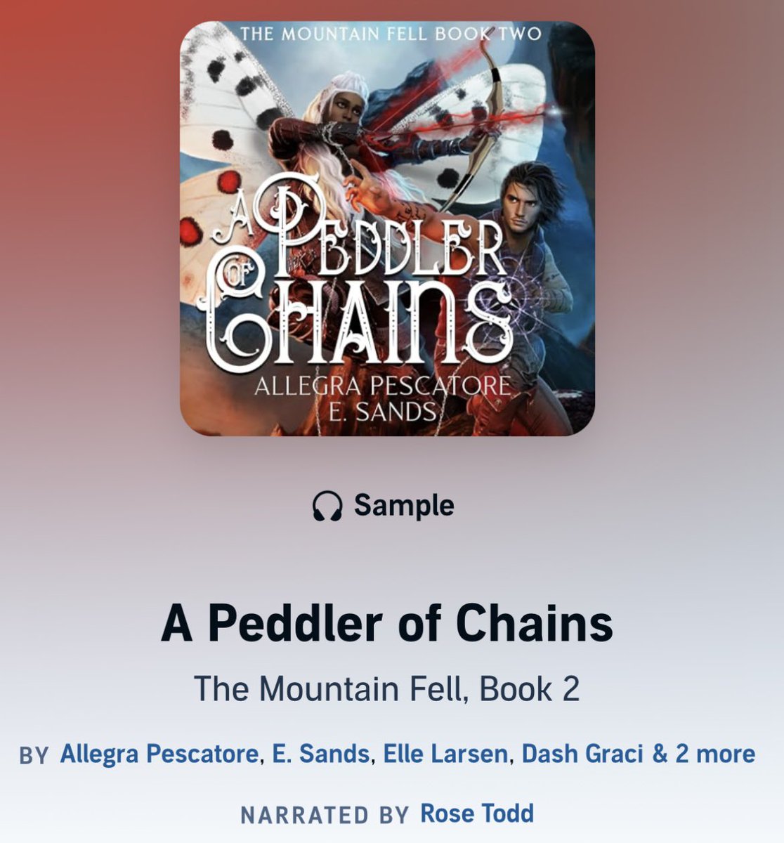 YOU GUYS!!! The Peddler of Chains audiobook by <a href="/AuthorAllegra/">Allegra Pescatore ♿🐕‍🦺📖 - TGS out July 12th!</a> and <a href="/ESandsAuthor/">E. Sands</a> is on <a href="/audible_com/">Audible</a>!!! There’s an audiobook on Audible I contributed too! This is not a drill! Go listen to it and enjoy Rose’s amazing narration!!!  ❤️🖤❤️🖤