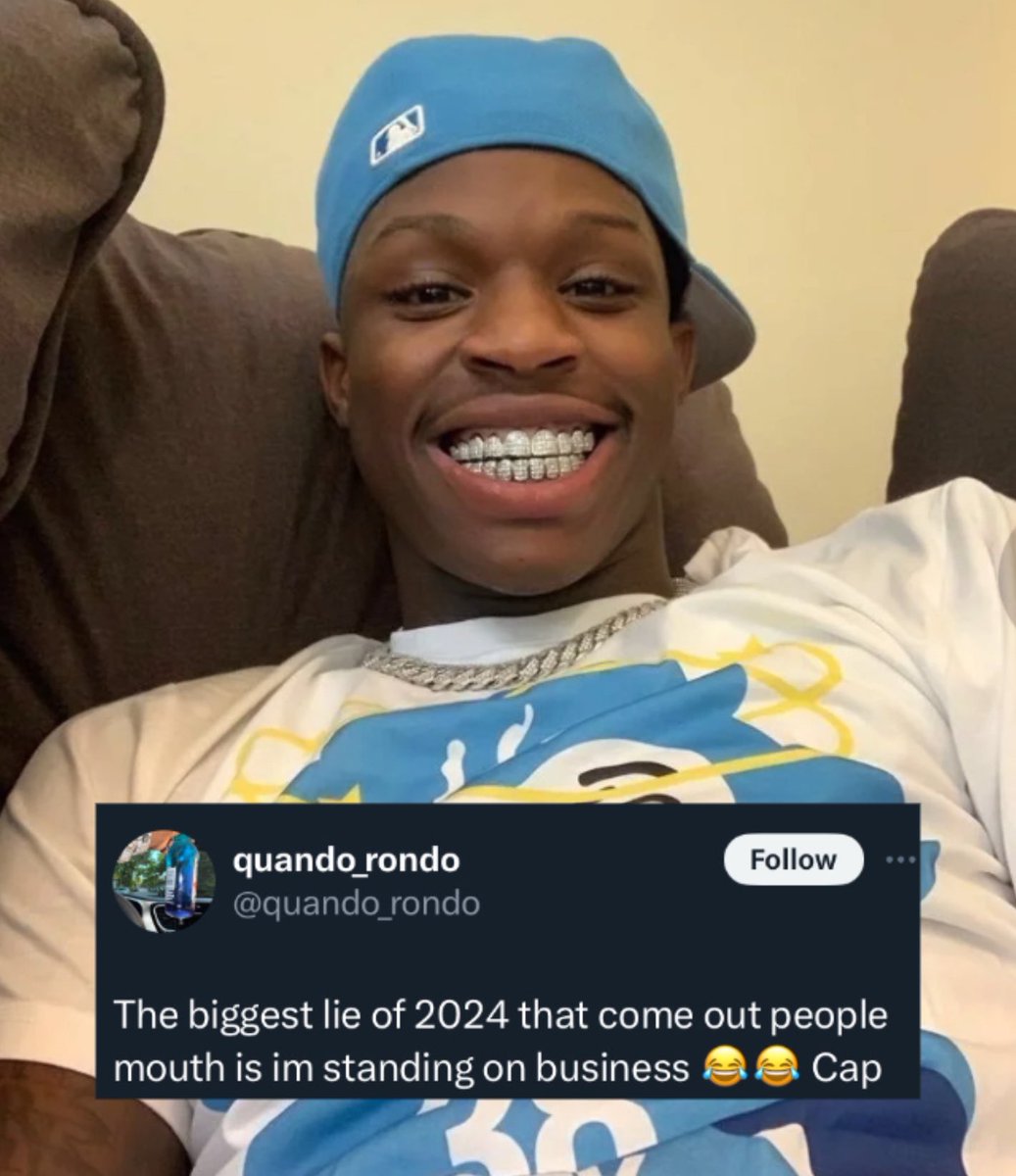 mymixtapez's tweet photo. Quando Rondo says the biggest lie of 2024 is people saying that they’re standing on business https://t.co/CyIHnga4Os
