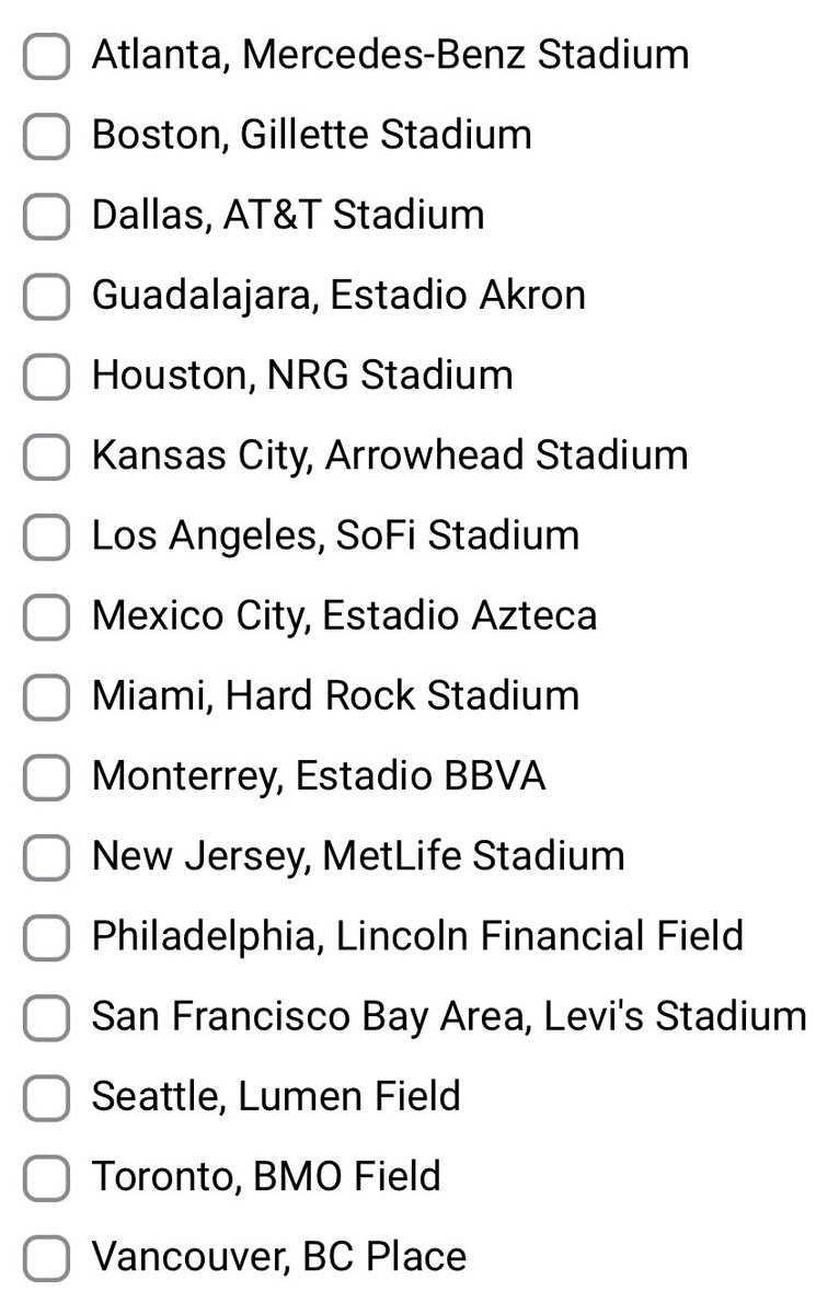 World Cup 26 Stadium List